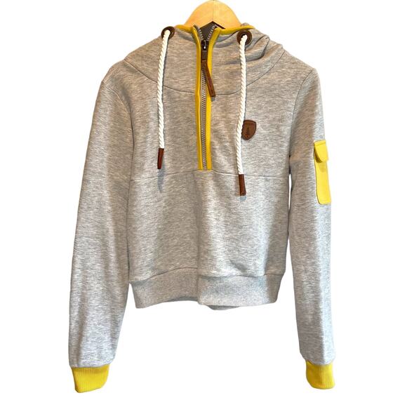 Wanakome Gray Neva Half Zip Hoodie - size Medium - Picture 1 of 7